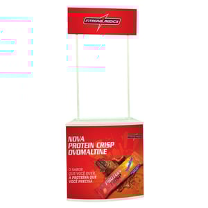 Balcão Smart PVC Tampo em PVC Termo Moldado; Base, Prateleiras e Estrutura em PVC, Mídia em PVC Adesivado  4x0   