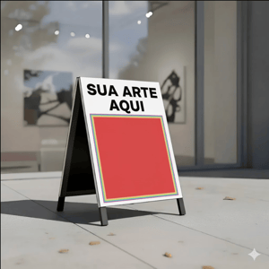 Cavalete Lona 440g Face Dupla 4x4 Impressão Solvente Madeira e Dobradiça 