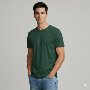 Camiseta Masculina 100% Algodão Camiseta Verde Musgo Sublimação Reforço no ombro Linha Premium 