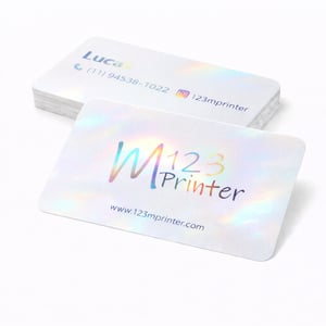 Cartão de Visita  Holográfico Couché Brilho 300g 90x50 mm 4x0 4x4  Laminação Holográfica 