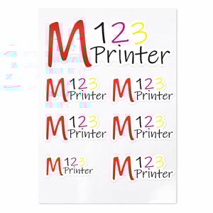 FOLHA ADESIVOS DE VINIL 9x5 cm Vinil 9x5 CM 4x0 Impressão Eco Solvente (RECORTADO) 21 UNIDADES