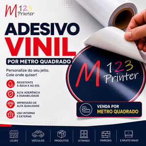 ADESIVO EM VINIL por m² Vinil Medida Personalizável 4x0 Impressão Eco Solvente  