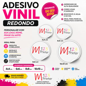 ADESIVO EM VINIL PERSONALIZADO (redondo)