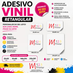 ADESIVO EM VINIL PERSONALIZADO (retangular)