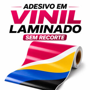 ADESIVO EM VINIL S/ RECORTE por m² (LAMINADO) Vinil Medida Personalizável 4x0 Impressão Eco Solvente LAMINADO 