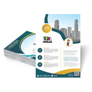 Flyers / Folhetos Couchê 90g 14x20cm 4x4 Sem verniz Corte Reto 