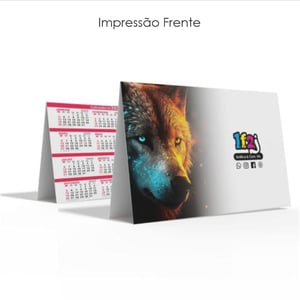 Calendário de mesa 15x20cm 4x0 couche brilho 150g 15x20cm 4x0  Corte Reto Base triplex 190g