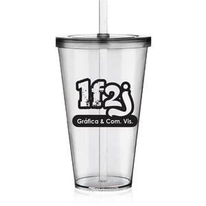 Copo 550ml com Canudo Polipropileno  Impressão Colorida   