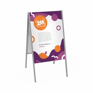 CAVALETE Lona impressa com estrutura metalica Extrutura 60x120cm - Lona 60x100cm  pintura automotiva preta  