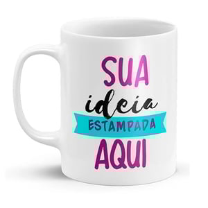 Caneca de Porcelana c/ Interno e Alça colorida - 325ml Personalizada      Consultar Cores Disponíveis