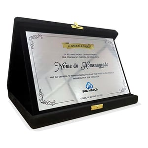 Placa de Homenagem Personalizada Placa em Metalex 2mm Dimensão da placa 25x18cm    Placa gravada a laser