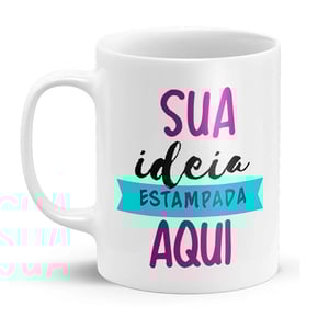 Caneca de Porcelana Branca - 325ml Personalizada      Consultar Cores Disponíveis