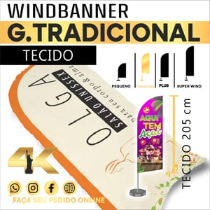 WIndbanner SOMENTE TECIDO TRADICIONAL Oxfodine 205x70cm Sem limite de cores - Tecido dupla face  Pronto para usar 