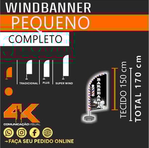 Wind Banner Pequeno Tecido+haste+base Tecido de 155x70  Tecido dupla face Pronto para usar 