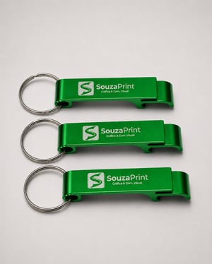 Chaveiro Abridor Personalizado Verde Alumínio  À Laser Pintura Eletrostática  