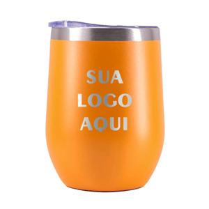 Copo Térmico Cuia Laranja 350ml Personalizado Aço Inox  Laser Pintura Eletrostática  