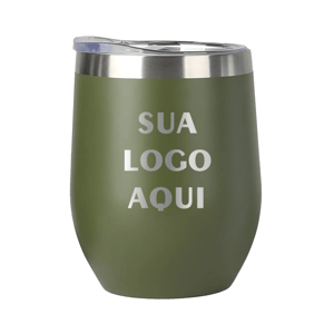 Copo Térmico Cuia Verde Militar 350ml Personalizado Aço Inox  Laser Pintura Eletrostática  