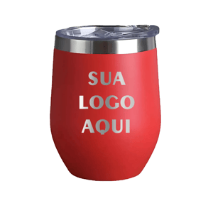 Copo Térmico Cuia Vermelho 350ml Personalizado Aço Inox  Laser Pintura Eletrostática  