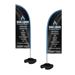 Windbanner M 2,5m Dupla Face modelo Faca Oxford 2,5m Dupla Face   Kit completo com hastes e base