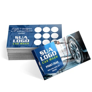 Cartão de Visita Couche 250g 91x51mm 4x4 cores Verniz Total Frente  