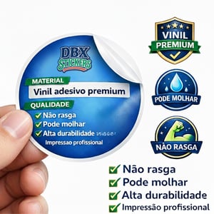 Adesivo Vinil 5x5cm Vinil Branco 5x5cm 4x0 Brilho ou fosco Corte 