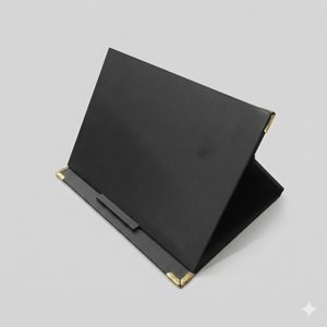 Capa para placa de homenagem  23x18 cm Preta Adesivo fosco Cantoneiras douradas 