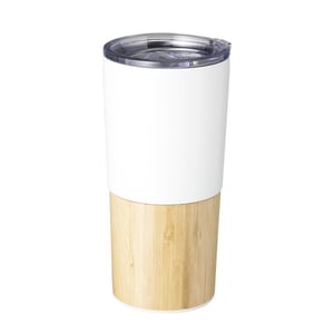 Copo Térmico Bambu 600ml Personalizado Parede dupla e detalhe de bambu.    Gravação a laser Conservação líquidos quentes: 2h30  Conservação líquidos gelados: 9h00