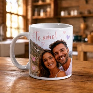 Caneca Personalizada Cerâmica  Branca Sublimação 9,5 x 21cm 