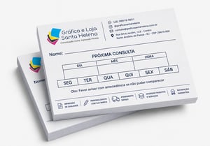 Bloco de Agendamento de Consulta - Colorido -7x10cm - Sulfite 75g - 100 fls Papel Sulfite 75g Tamanho 7x10cm 4x0  Corte Reto 100 Folhas no total
