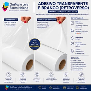 Adesivo Vinil Branco + Transparente - Metro Quadrado Vinil Branca + Transparente Metro Quadrado 4x0   