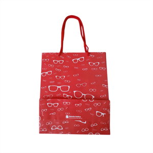 25 sacolas de papel para óticas 18,5x22x9cm