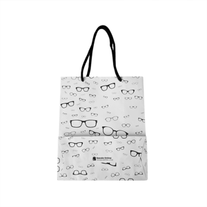 25 sacolas de papel para óticas 18,5x22x9cm
