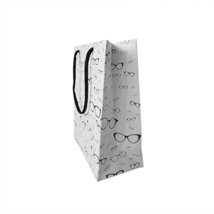 25 sacolas de papel para óticas 18,5x22x9cm