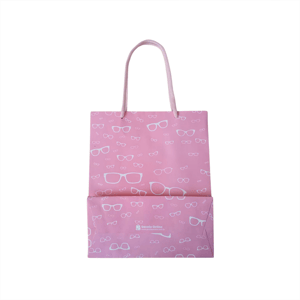25 sacolas de papel para óticas 18,5x22x9cm