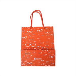 25 sacolas de papel para óticas 18,5x22x9cm