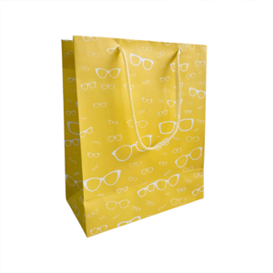 25 sacolas de papel para óticas 18,5x22x9cm Offset  1 cor Sem revestimento Faca especial 