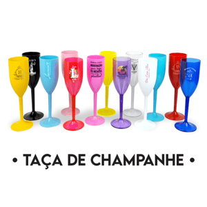 Taça de Champagne Acrilico Diversas Cores  Colorido   30 unidades