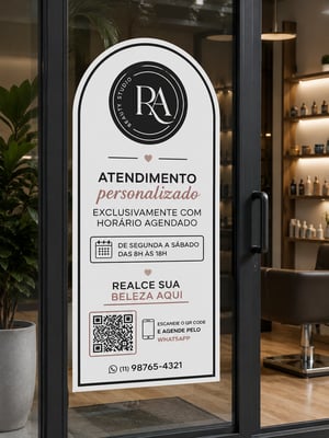 Adesivo Horario de atendimento