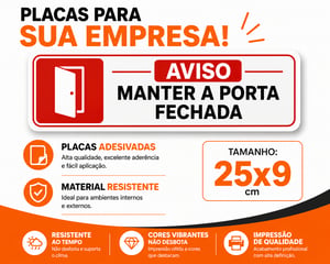 Placas de Avisos Adesivadas Personalizadas 25x9