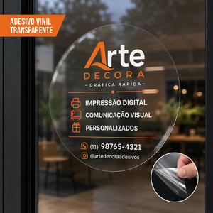ADESIVO TRANSPARENTE Transparente Tam.Variados 4x0 Impressao Solvente refile padrão 