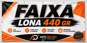 Faixa 440 gr Lona 440g Tam.Variados 4x0 Brilho Madeira e Ilhós nas 4 pontas 