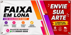 Faixa Lona  280 gr Lona 280g Tam.Variados 4x0 Impressao Solvente Madeira e cordinha 
