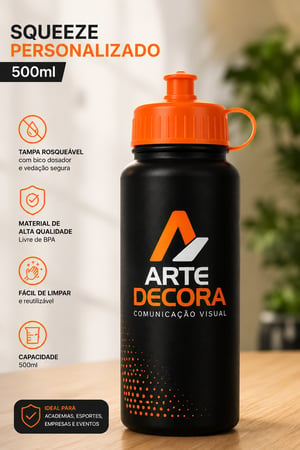 Squeeze 500ml Personalizado   Impressão só 1 lado   