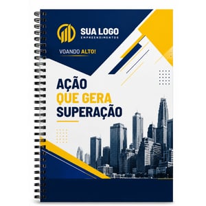 Caderno A5 Personalizado Pautado     Capa dura, Wireo ou Epiral 