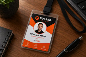 Crachá Empresarial Personalizado  8,5x5,5    