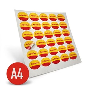 Adesivo Personalizado em Folha A4 – Com ou Sem Corte Vinil Branco ou transparente A4 4x0 laminação brilho ou fosco Corte reto ou eletrônico 