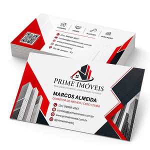 Cartão de visita Fosco Couchê 300g 8,8 x 4,8cm 4x4 Laminação Fosca F/V Corte Reto 