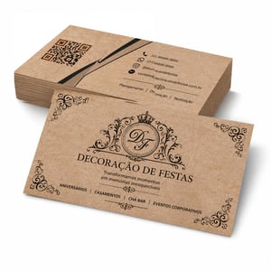 Cartão de visita Kraft kraft 240g 8,8 x 4,8cm 1/0 e 1/1  Corte Reto 