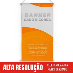 Banner personalizado m² Lona 380g m² 4x0 Fosca cano e corda 