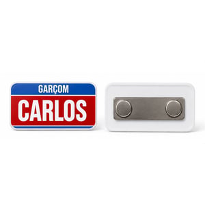 Crachá Magnético PVC 6 x 4 cm 4x0 laminado magnético 